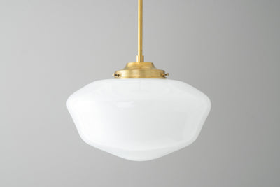 12in Opal Schoolhouse Glass Shade - Pendant Light - Art Deco - Ceiling Light - Pendant Lamp - Model No. 7253