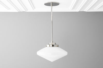 10in Saucer Shade - Glass Pendant Light - Ceiling Light - Made in USA - Art Deco Lighting - Model No. 5862