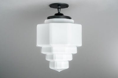 Art Deco Pendant Shade - Ceiling Light - Flush Mount - Art Deco Lighting - Made in USA - Model No. 4688