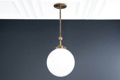 10in Opal Glass Globe - Globe Lighting - Glass Pendant Light - Globe Lamp - Ceiling Light - Model No. 3395