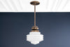 Art Deco Pendant Light - Decorative Ribbed Shade Light - Decorative Lighting - Ceiling Fixture - Model No. 5011