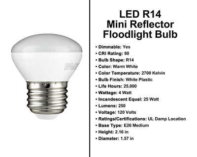 LED R14 MIni Reflector Bulb