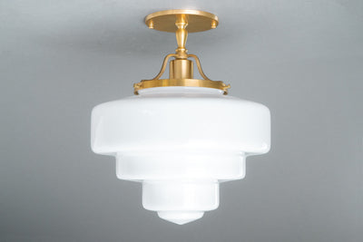 Ceiling Light-Art Deco Light-Antique Brass Light-Handmade Light - Model No. 5311