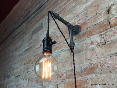 Industrial Wall Sconce - Pendant Edison - Hanging Lamp - Edison Bulb - Wall Light - Model No. 8152